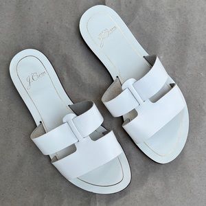 J crew white leather Slide Sandal